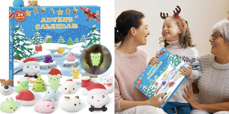Adventskalender barn - Leksaker djur som lyser i mörker - tips på julkalender 2025