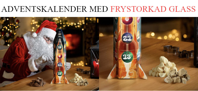 Adventskalender med frystorkad glass - godis julkalender