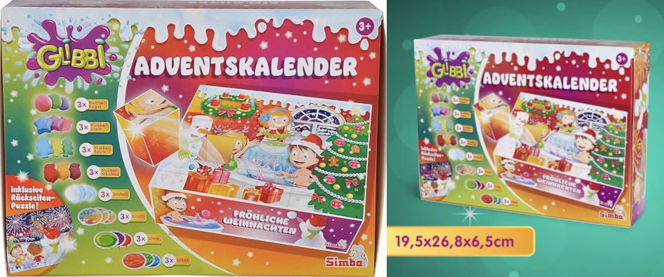 Badkalender till barn - Glibbi adventskalender med badbomber med mera