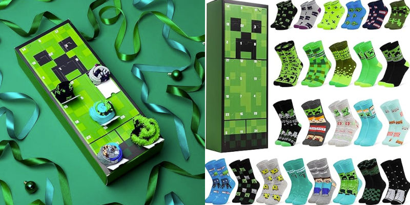 Minecraft adventskalender med strumpor till barn