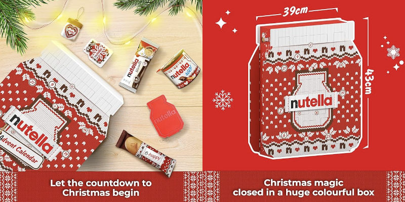 Nutella julkalender - Innehåll och mått