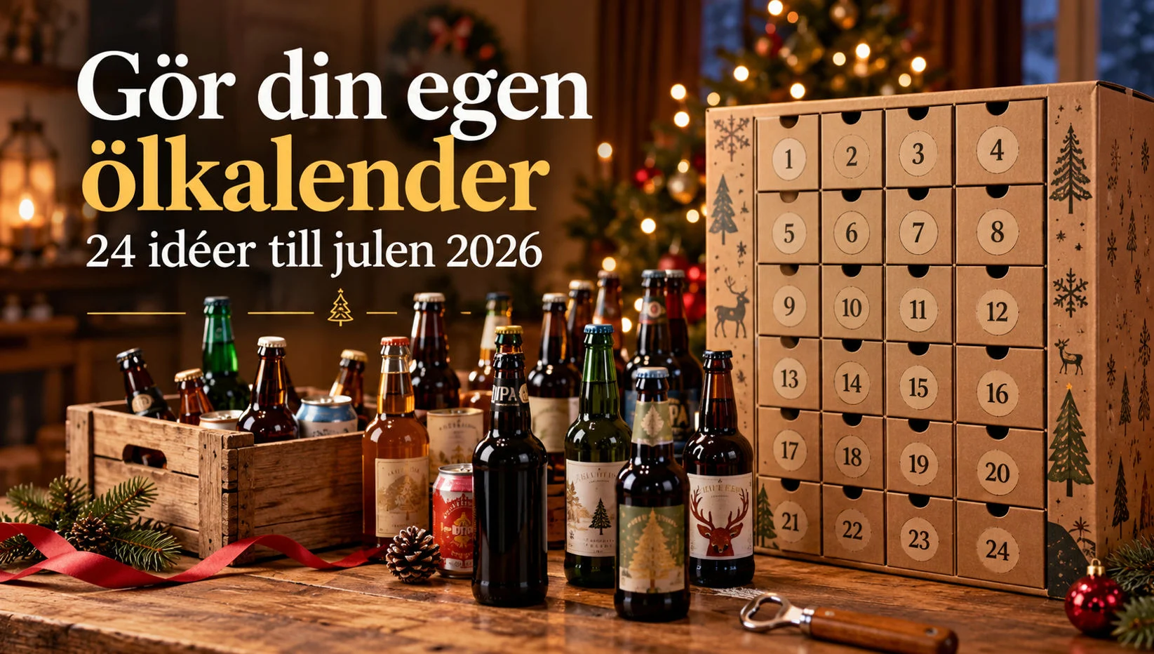 Gör din egen ölkalender 2026 – adventskalender med öl