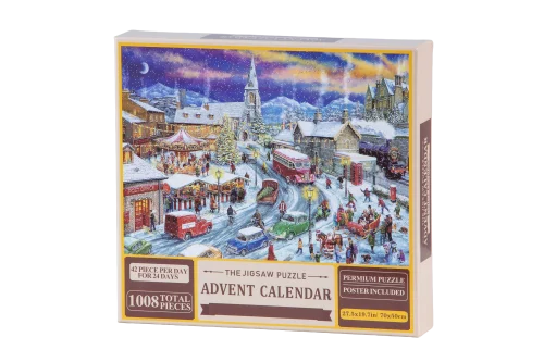 Premium pusselkalender jullandskap 1008 bitar