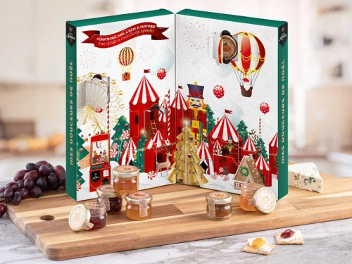Lyxig marmelad adventskalender med 24 små burkar
